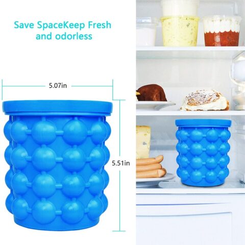 Portable 2 in 1 Large Silicone Ice Bucket Mold for Home Party